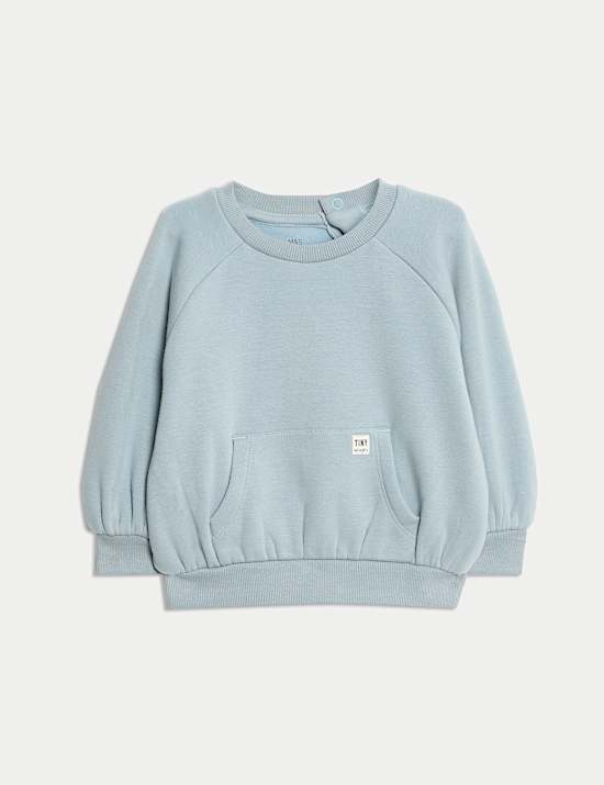 Sweat-shirt en coton mélangé doublé polaire (jusqu’au 3 ans)