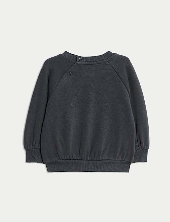 סווטשירט מתערובת כותנה עם בטנת פליז (3-0 שנים)