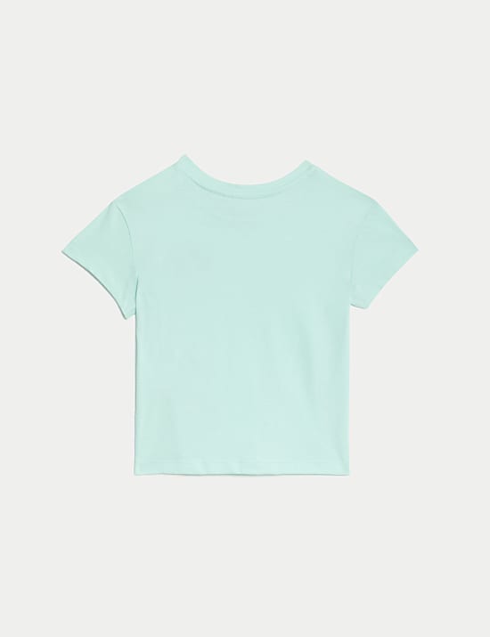 T-shirt με print δεινόσαυρο από 100% βαμβάκι, σετ των 2 (0-3 ετών)