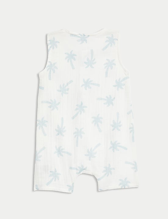 Pelele 100% algodón con diseño de palmeras (0-3 años)