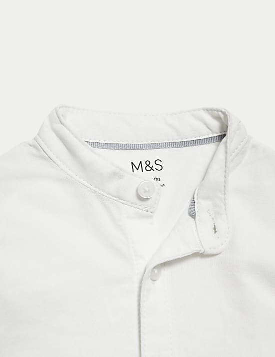 Linen Blend Grandad Shirt (0-3 Yrs)