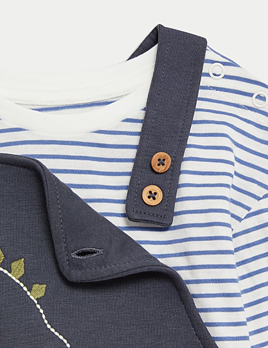 Ensemble 2&nbsp;pi&egrave;ces en coton &agrave; motif dinosaure (jusqu&rsquo;au 3&nbsp;ans)