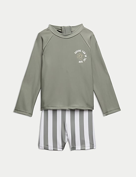 2-delige set met zwemshirt en zwembroek (0-6 jaar)