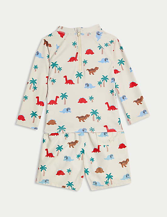 2pc Dinosaur Rash Vest Swim Set (0-3 Yrs)