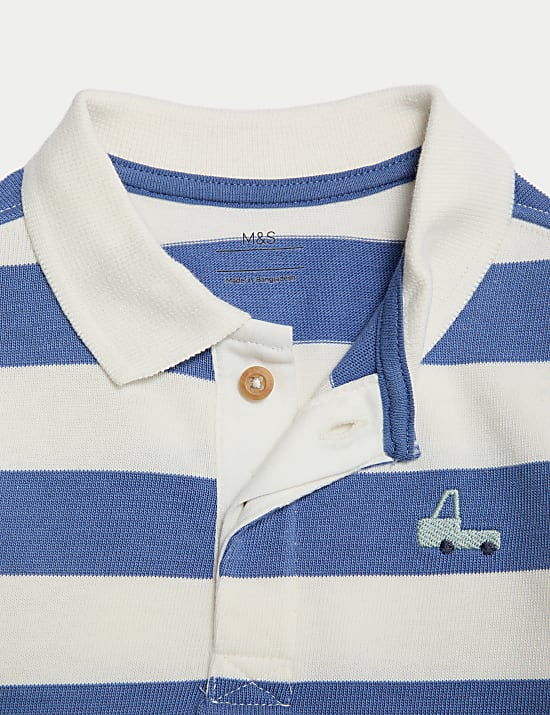 Pure Cotton Striped Rugby Shirt (0-3 Yrs)