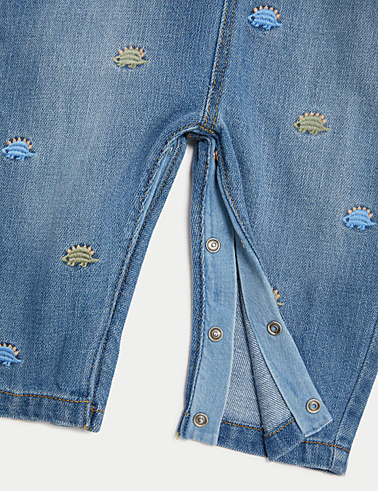 Dino Embroidered Dungaree Outfit (0-3 Yrs)