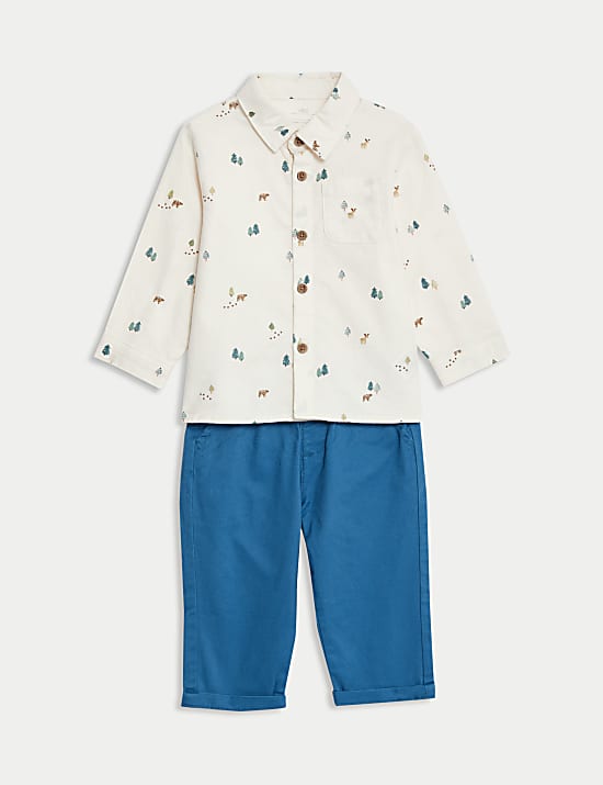 Σύνολο από τοπ και παντελόνι με υψηλή περιεκτικότητα σε βαμβάκι (0 μηνών-3 ετών), σετ των 2