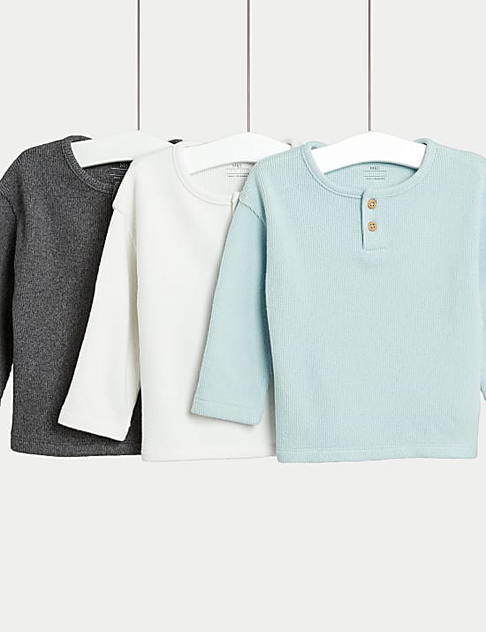 3pk Waffle Tops (0-8 Yrs)