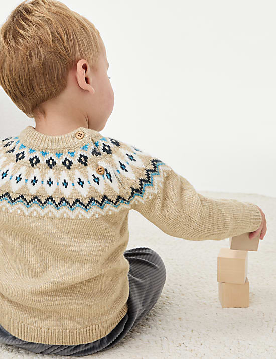 Pull en maille à motif jacquard (jusqu’au 3 ans)