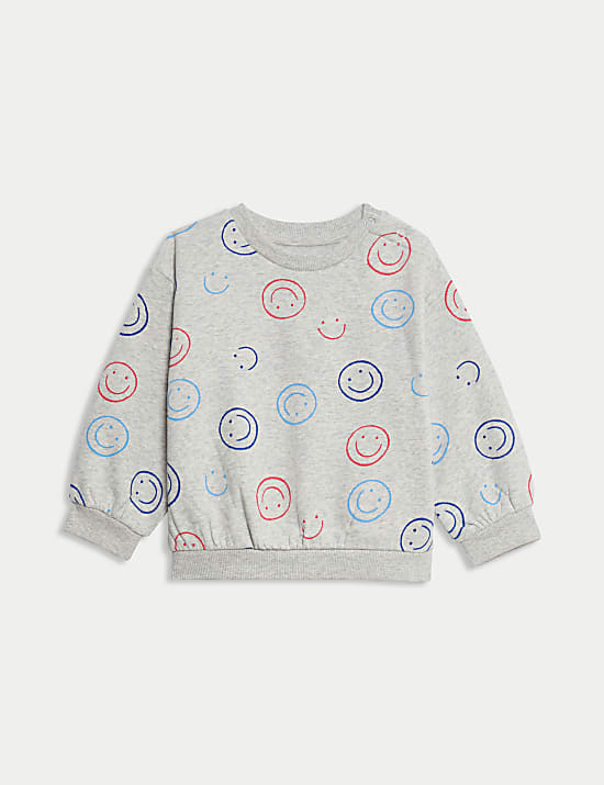 Σύνολο τοπ και παντελόνι Smiley με υψηλή περιεκτικότητα σε βαμβάκι (0-3 ετών)