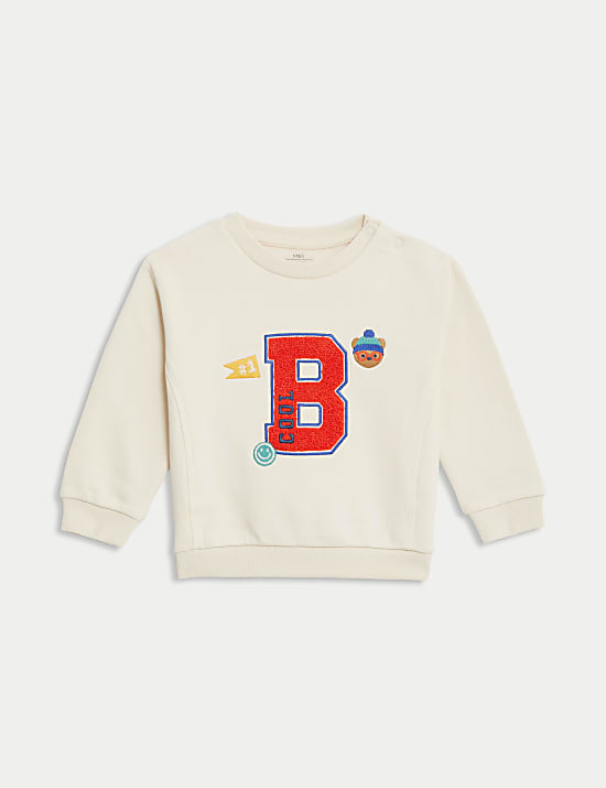 Cotton Rich Cool Slogan Sweatshirt (0-8 Yrs)