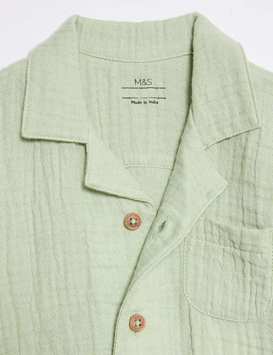 Pure Cotton Double Cloth Shirt (0-3 Yrs)