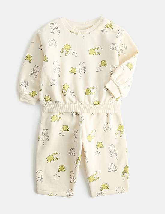 Cotton Rich Frog Print Outfit (0-5 Yrs)