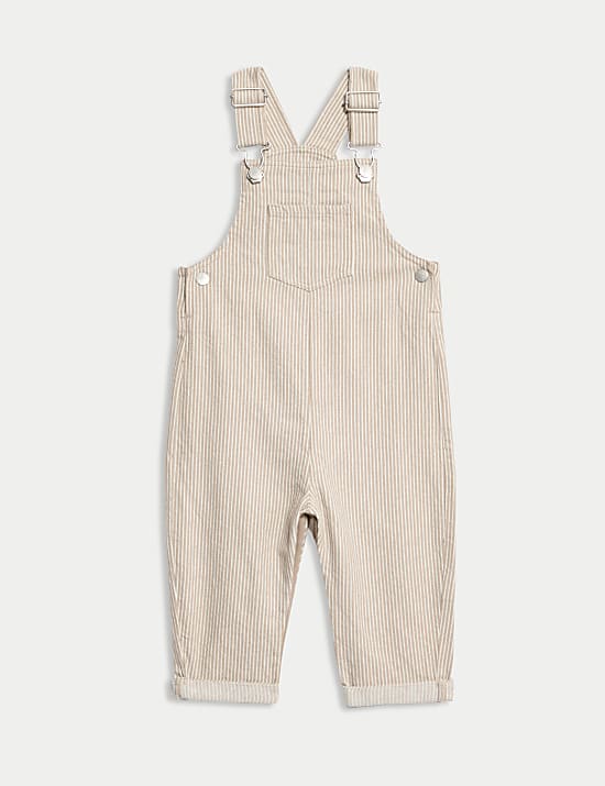 2pc Cotton Rich Striped Dungaree Outfit (0 Mths-3 Yrs)