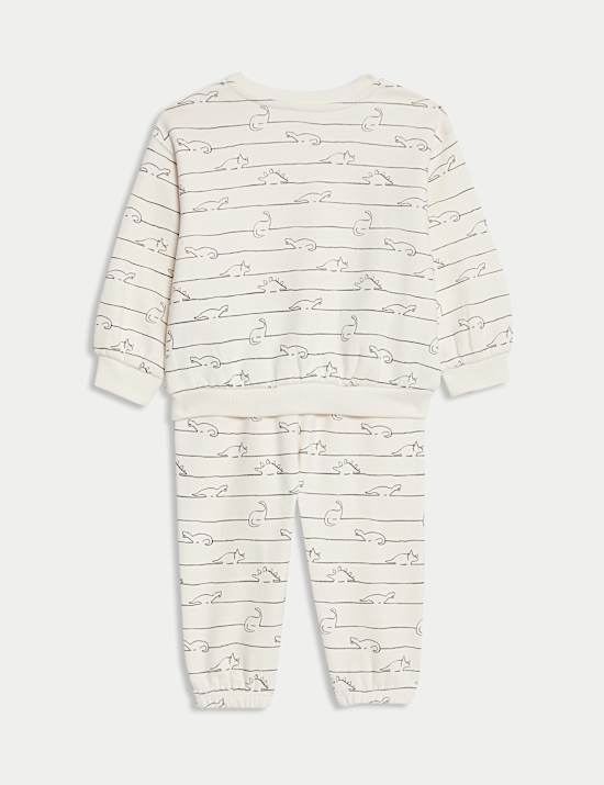 Ensemble 2 pièces Dino en coton avec top et bas (jusqu’au 6 ans)