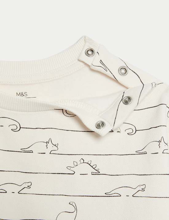 Ensemble 2 pièces Dino en coton avec top et bas (jusqu’au 6 ans)