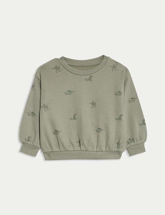 Ensemble 2 pièces en coton avec top et bas avec imprimé chien (jusqu’au 6 ans)