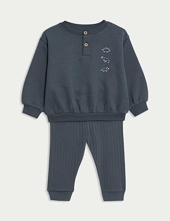 2pc Cotton Rich Dino Top & Bottom Outfit (0-6 Yrs)