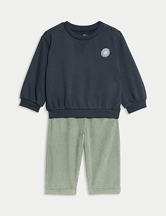 2pc Sweatshirt & Cord Trousers Outfit (0-8 Yrs)