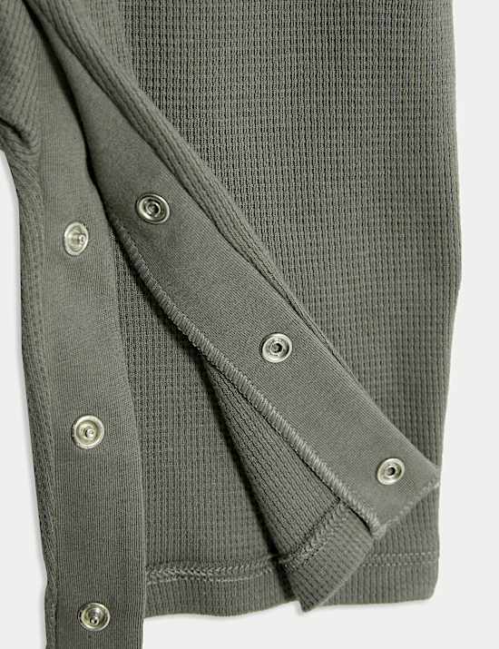 2pc Pure Cotton Waffle Dungaree Outfit (0-3 Yrs)