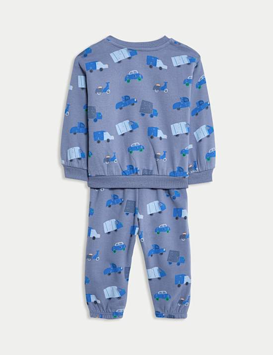 2pc Cotton Rich Transport Top & Bottom Outfit (0-6 Yrs)