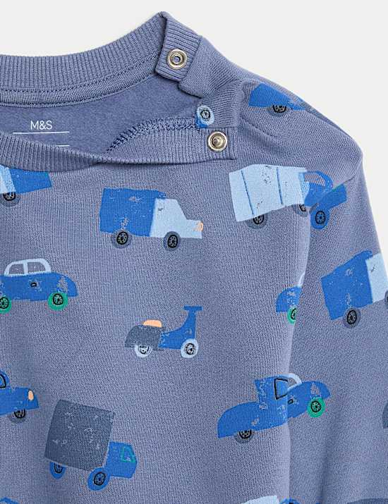 2pc Cotton Rich Transport Top & Bottom Outfit (0-6 Yrs)