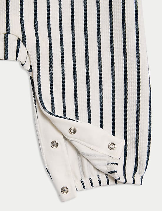 2pc Cotton Rich Striped Dungaree Outfit (0-3 Yrs)
