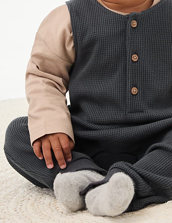 2pc Cotton Rich Dungarees Outfit (0-3 Yrs)