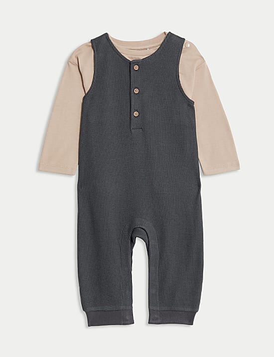 2pc Cotton Rich Dungarees Outfit (0-3 Yrs)