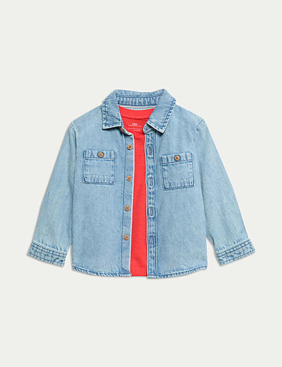 2pc Denim Shirt & T-Shirt Set (0- 6 Yrs)