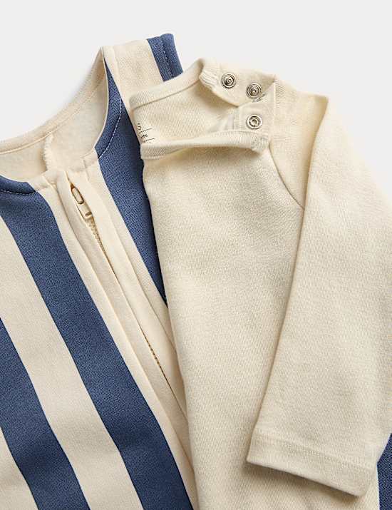 Jersey Striped Dungaree Outfit (0-36 Mths)