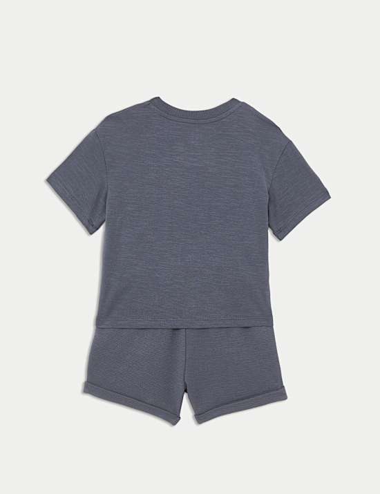 2 potong Pakaian Kaus Oblong Katun Murni Slogan ‘Hello’ (0-3 Tahun)