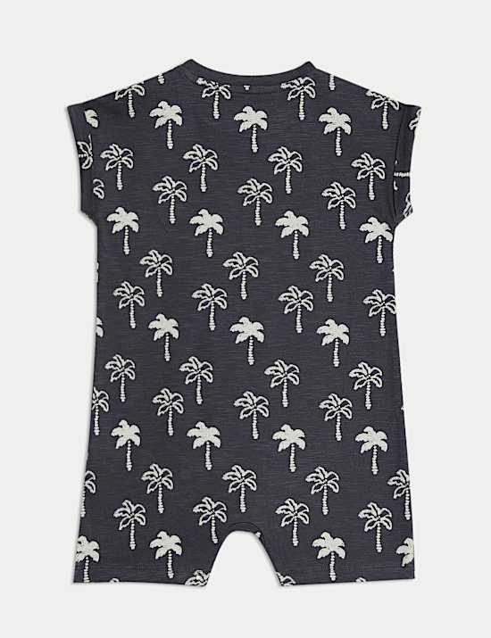 Σαλοπέτα-σορτς με σχέδιο φοίνικα από 100% βαμβάκι (0-3 ετών)