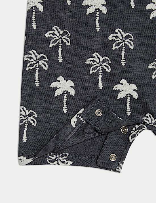 Σαλοπέτα-σορτς με σχέδιο φοίνικα από 100% βαμβάκι (0-3 ετών)