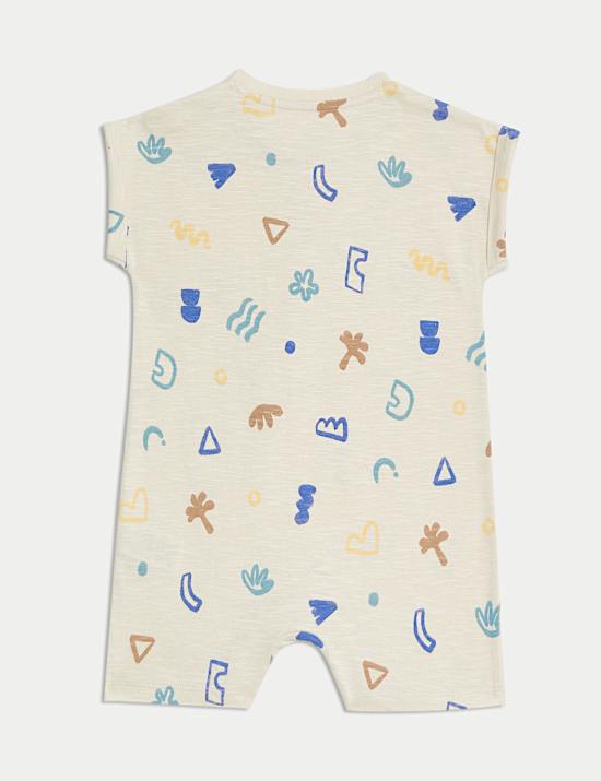 Σαλοπέτα-σορτς με print από 100% βαμβάκι (0-3 ετών)