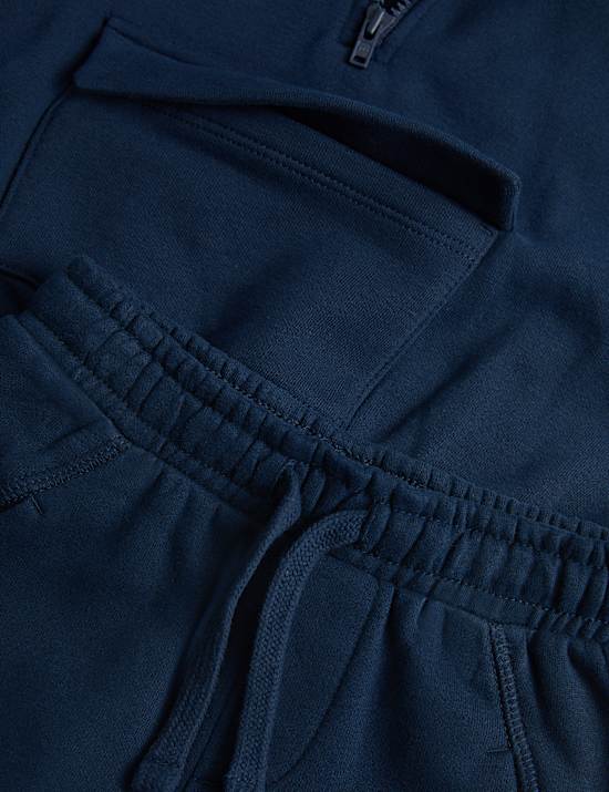 2pc Cotton Rich Half Zip Tracksuit (0-3 Yrs)