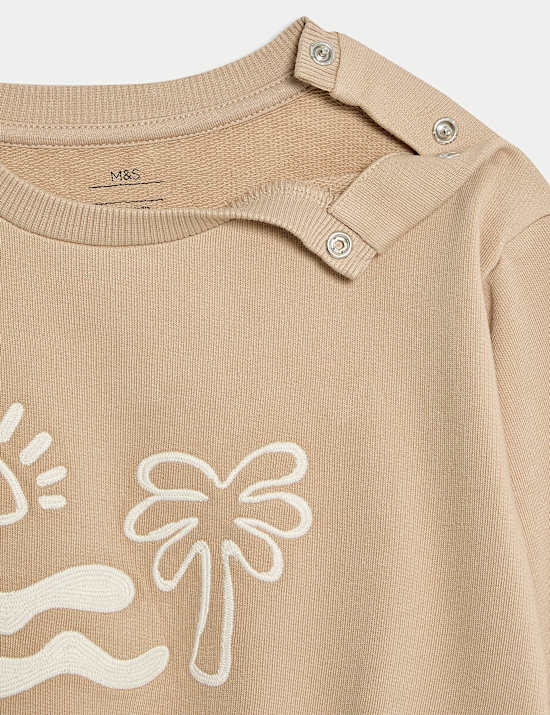 Cotton Rich Slogan Sweatshirt (0-36 Mths)