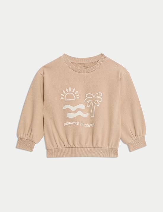 Cotton Rich Slogan Sweatshirt (0-36 Mths)