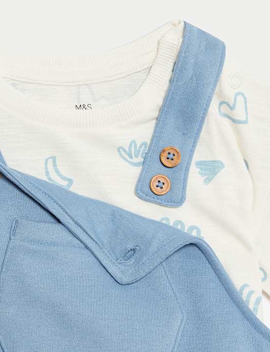 Σύνολο 2 τεμαχίων με σαλοπέτα και υψηλή περιεκτικότητα σε βαμβάκι (0-3 ετών)