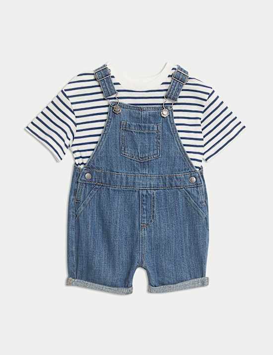 2pc Cotton Rich Denim Bibshort (0-3 Yrs)