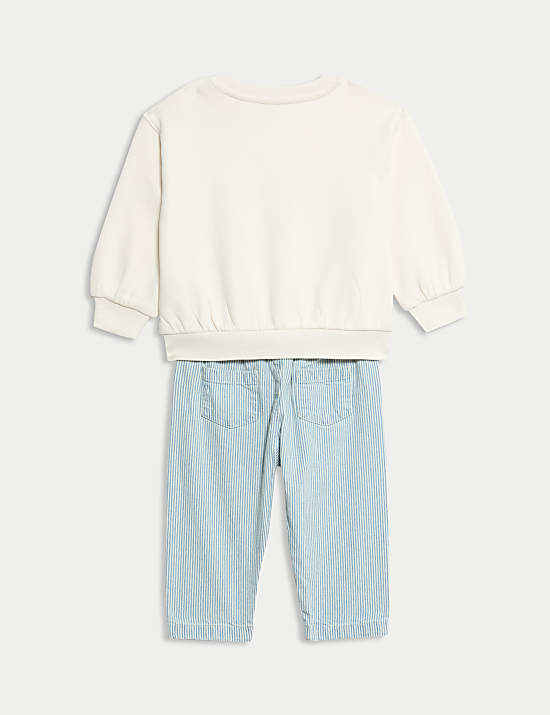 Cotton Rich Striped Top & Bottom Outfit (0-6 Yrs)