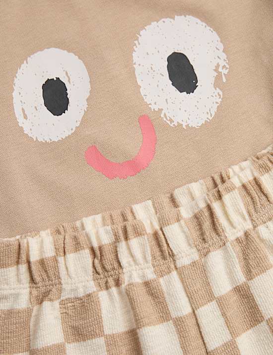 Overhemd met 'Smile' en korte broek (0 maanden-5 jaar)