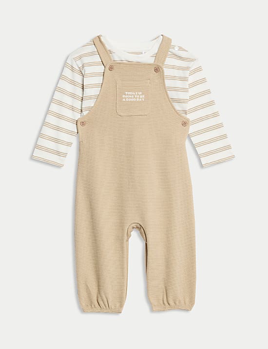 2pc Pure Cotton Dungaree Outfit (0 Mnths - 3 Yrs)