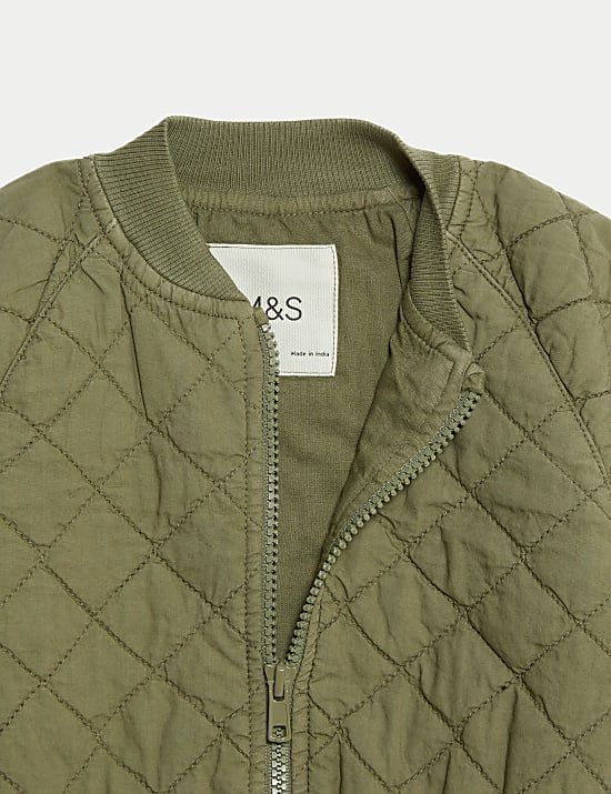 Καπιτονέ τζάκετ με φερμουάρ από 100% βαμβάκι (0-3 ετών)