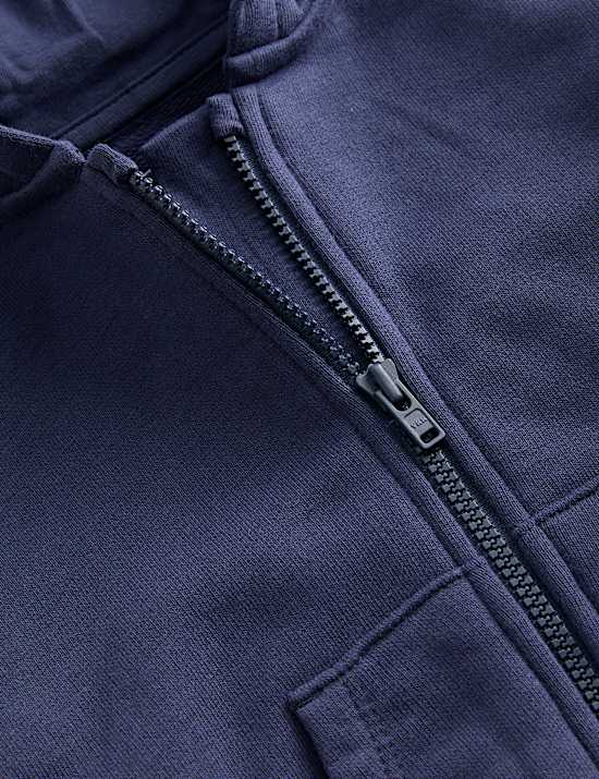 Cotton Rich Navy Zip Through Hoodie (0-3 Yrs)