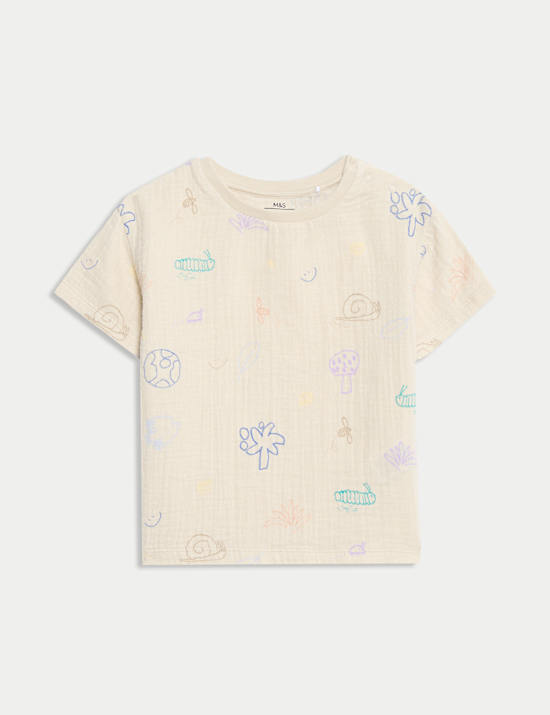 Ensemble 3 pièces shorts imprimés et chapeau (jusqu’au 3 ans)