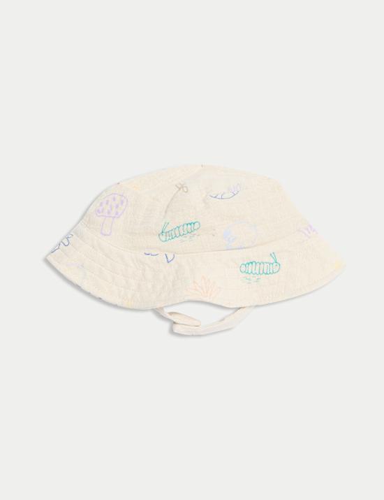 Ensemble 3 pièces shorts imprimés et chapeau (jusqu’au 3 ans)