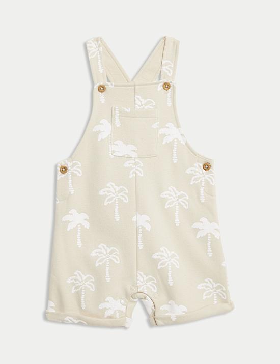 2pc Cotton Rich Palm Print Bibshort (0-3 Yrs)