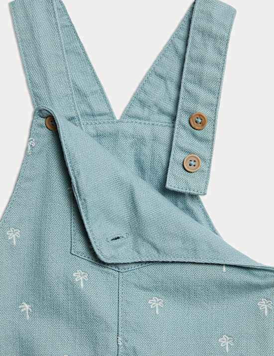2pc Cotton Rich Palm Print Bibshort (0-3 Yrs)