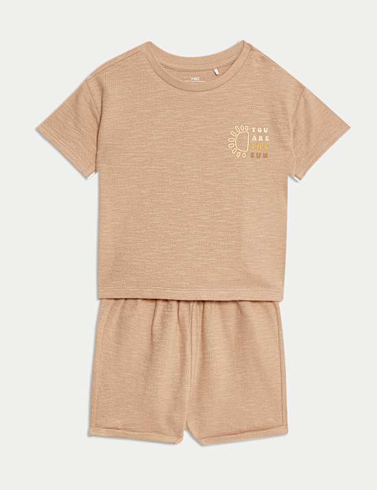 2pc Pure Cotton Sun Oversized T-Shirt Set (0-3 Yrs)